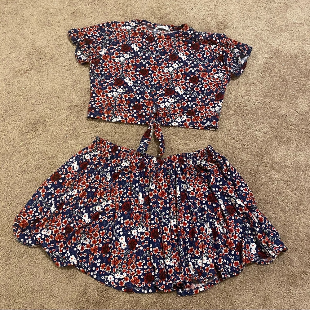 Rebdolls 2-piece Set Red & Blue Flowers